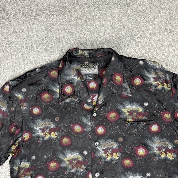 Vintage Dragonfly Shirt Y2K Men Large Rayon 2000 Planets Short Sleeve NASA Space - Picture 2 of 15